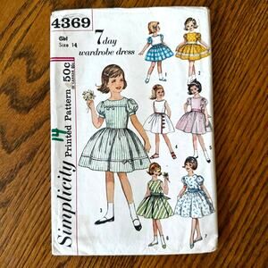 UNCUT Vintage 1960s Simplicity 4369 Sewing Pattern Womens Small Mini Dress